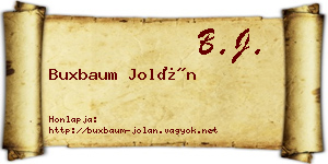 Buxbaum Jolán névjegykártya